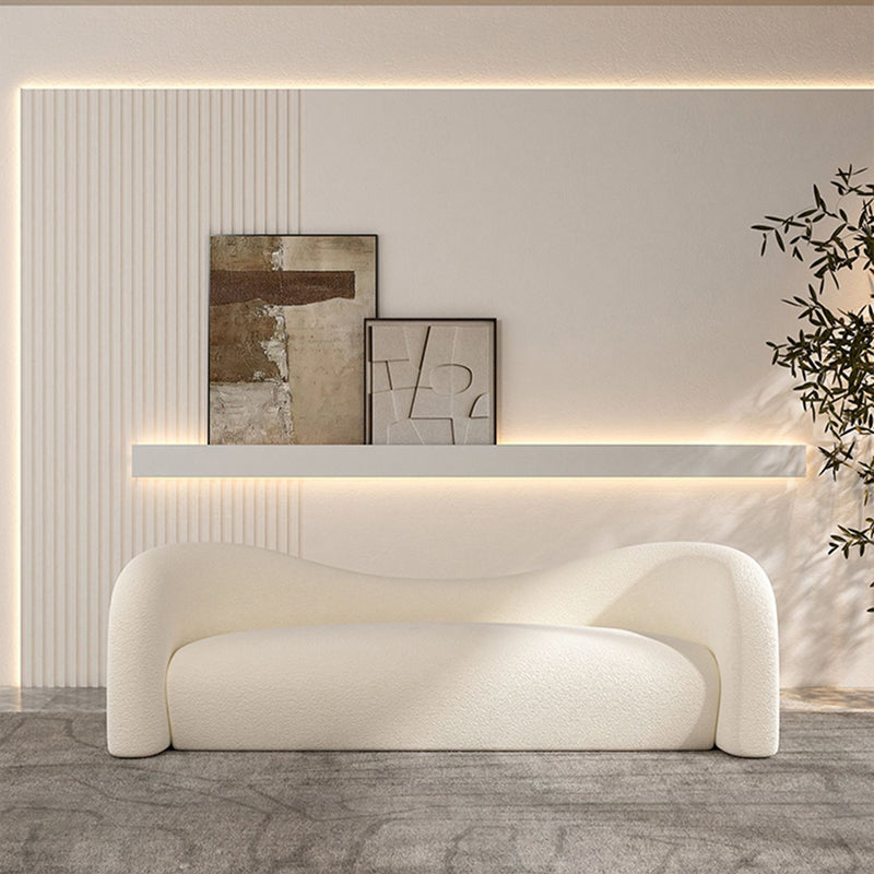 Modern Simple Curved Sofa with Tight Back for Living Room in White Clearhalo 'furn' 'furn_sofas' 'Furniture' 'Living Room Furniture' 'Sofa' 'sofas' 6216263
