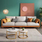 Contemporary 33.46" H Faux Leather Pillow Top Arm Sofa for Living Room