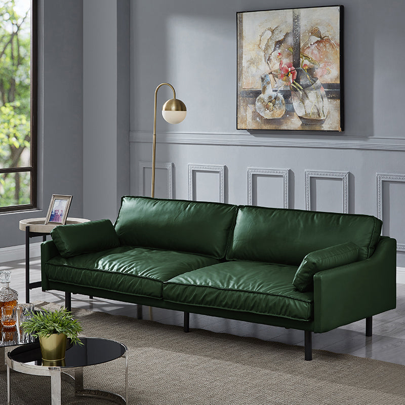 Moderne 4-zitplaat 29.52 "H Echt lederen kussen bovenarm bank