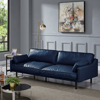 モダンな4人乗り29.52 "H本物の革枕トップアームソファー