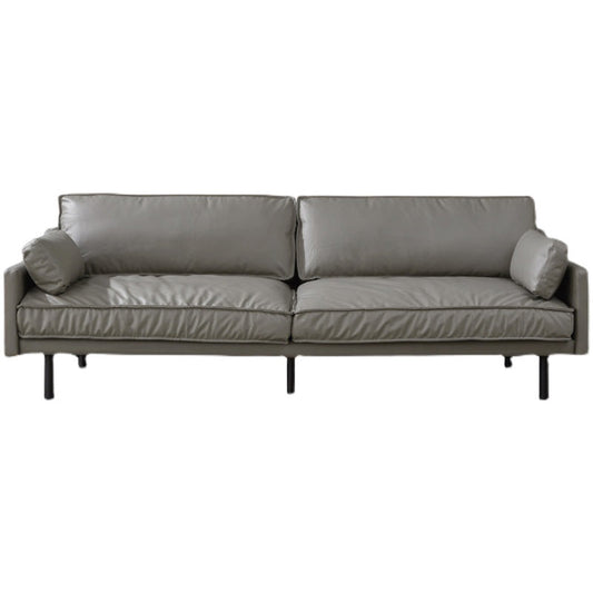 Modern 4-Seater 29.52" H Genuine Leather Pillow Top Arm Sofa