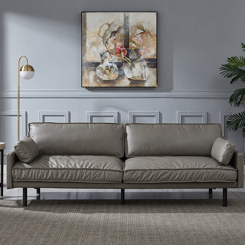 モダンな4人乗り29.52 "H本物の革枕トップアームソファー