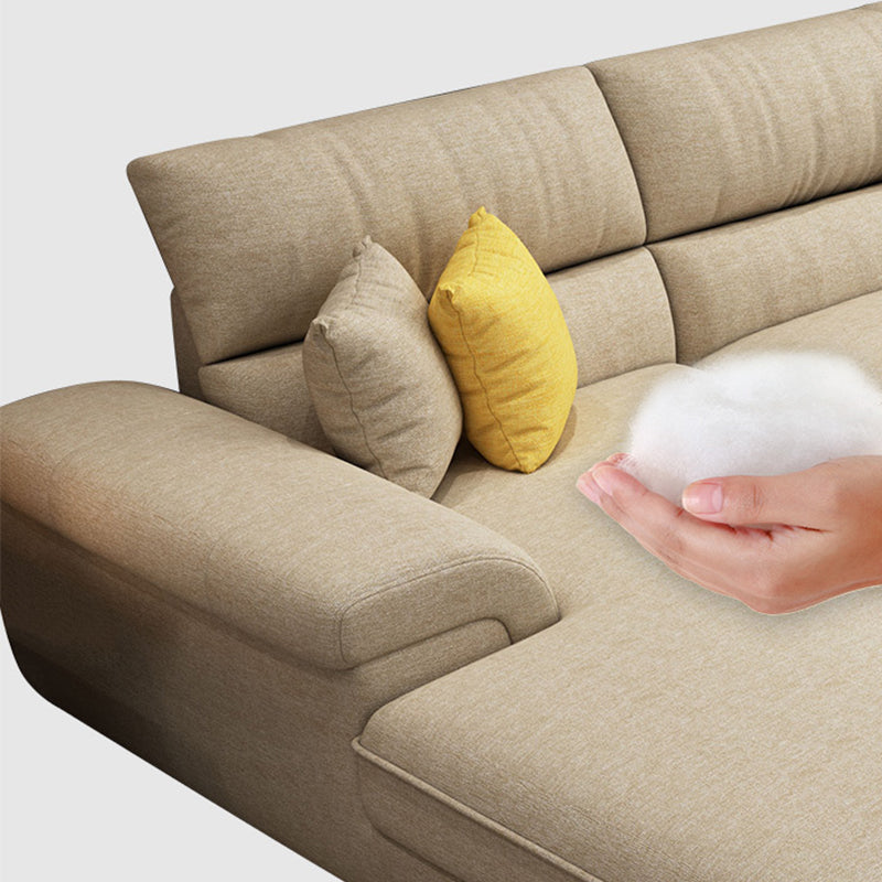 Marrón de 4 asientos de lino 4 asientos de lino moderno slipcoveredscoversal