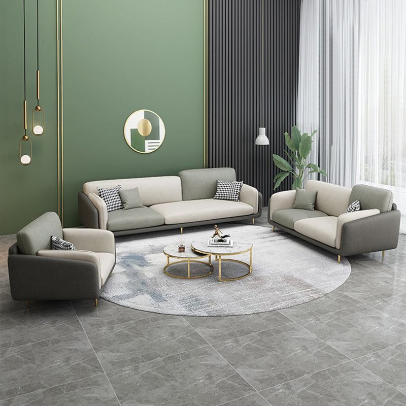 Contemporary 34.65" H Faux Leather Square Arm Sofa for Living Room Clearhalo 'furn' 'furn_sofas' 'Furniture' 'Living Room Furniture' 'Sofa' 'sofas' 6216317