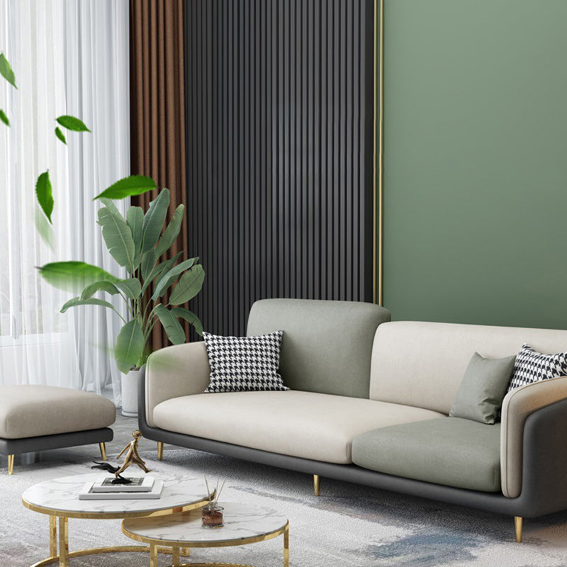 Contemporary 34.65" H Faux Leather Square Arm Sofa for Living Room Clearhalo 'furn' 'furn_sofas' 'Furniture' 'Living Room Furniture' 'Sofa' 'sofas' 6216318