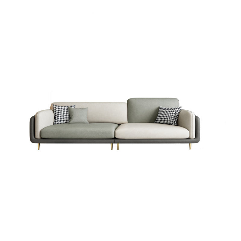 Contemporary 34.65" H Faux Leather Square Arm Sofa for Living Room 110"L x 35"W x 35"H Clearhalo 'furn' 'furn_sofas' 'Furniture' 'Living Room Furniture' 'Sofa' 'sofas' 6216319