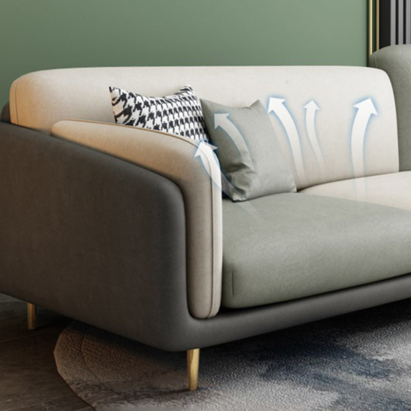 Contemporary 34.65" H Faux Leather Square Arm Sofa for Living Room Clearhalo 'furn' 'furn_sofas' 'Furniture' 'Living Room Furniture' 'Sofa' 'sofas' 6216320