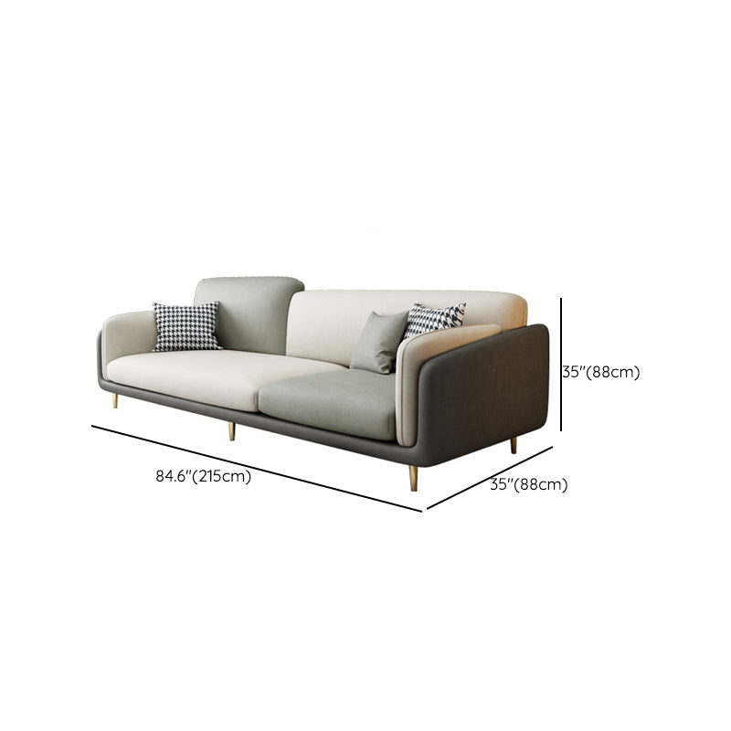 Contemporary 34.65" H Faux Leather Square Arm Sofa for Living Room Clearhalo 'furn' 'furn_sofas' 'Furniture' 'Living Room Furniture' 'Sofa' 'sofas' 6216327