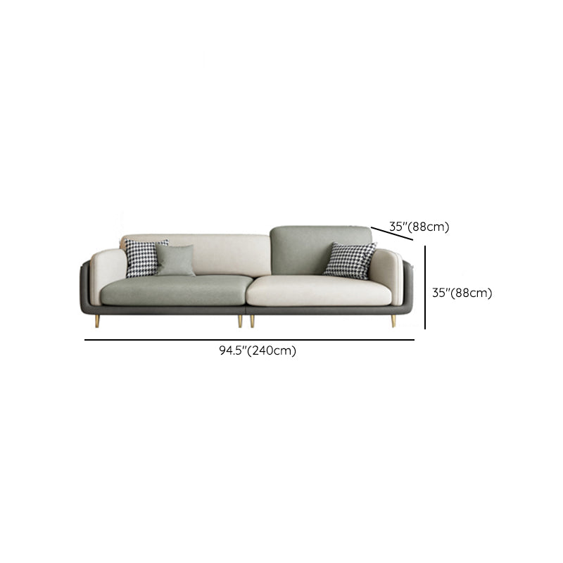 Contemporary 34.65" H Faux Leather Square Arm Sofa for Living Room Clearhalo 'furn' 'furn_sofas' 'Furniture' 'Living Room Furniture' 'Sofa' 'sofas' 6216328