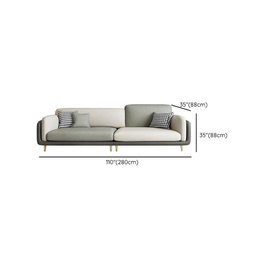Contemporary 34.65" H Faux Leather Square Arm Sofa for Living Room Clearhalo 'furn' 'furn_sofas' 'Furniture' 'Living Room Furniture' 'Sofa' 'sofas' 6216330