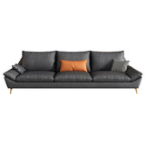 Contemporary 3-seater 33.46" H Faux Leather Pillow Top Arm Sofa