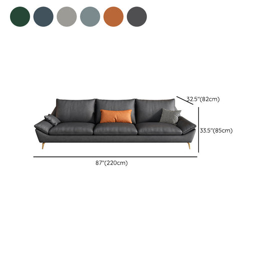 Contemporary 3-seater 33.46" H Faux Leather Pillow Top Arm Sofa