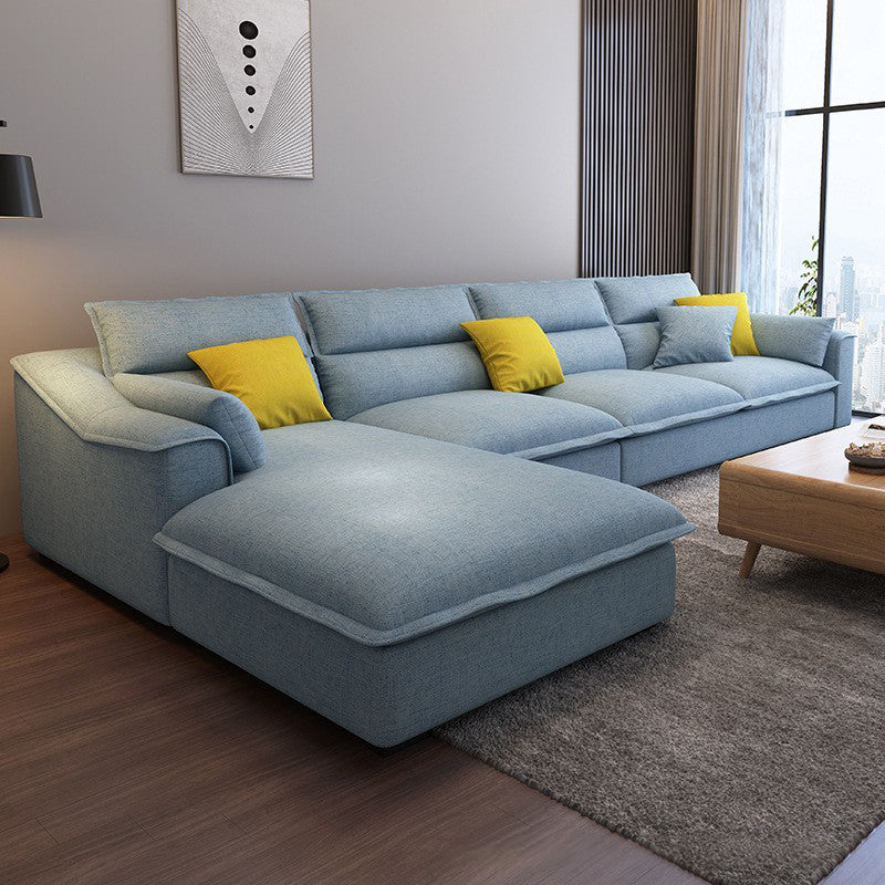 Moderno lino a 4 posti sezionale al braccio inclinato