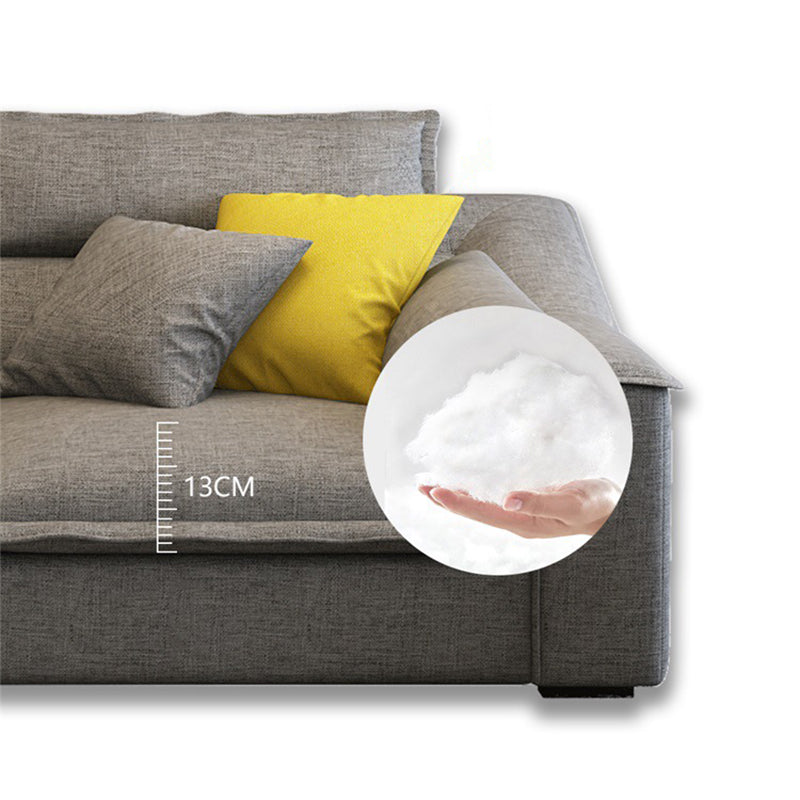 Moderno lino a 4 posti sezionale al braccio inclinato