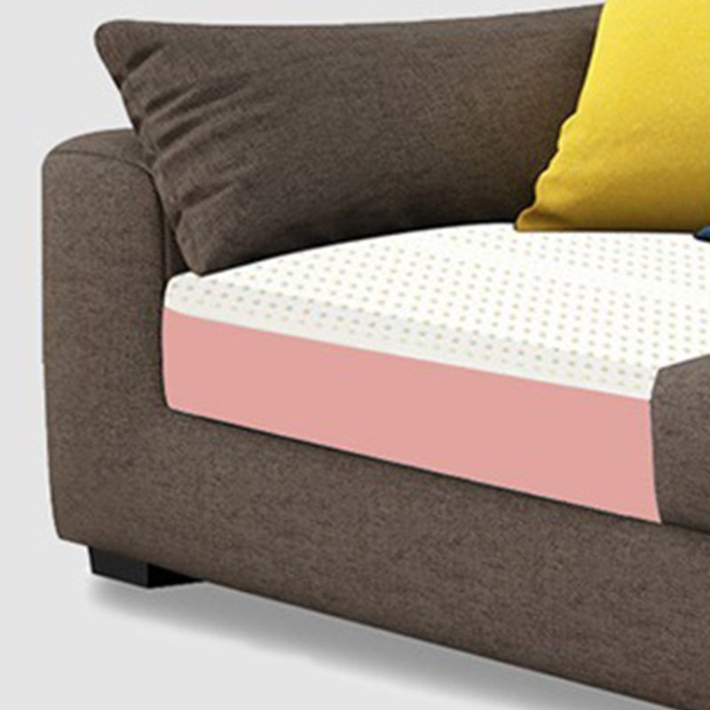 Moderno lino a 4 posti sezionale al braccio inclinato