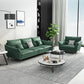 Contemporary 33.46" H Green Faux Leather Pillow Top Arm Sofa Clearhalo 'furn' 'furn_sofas' 'Furniture' 'Living Room Furniture' 'Sofa' 'sofas' 6216389