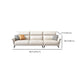 38.58 " H White Faux Leather Sewn Pillow Back Flared Arm Sofa