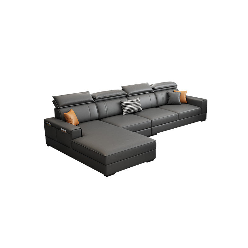 Nordic Stationary with Storage Living Room Recessed Arm Cushions Settee Clearhalo 'furn' 'furn_sectionals' 'Furniture' 'Living Room Furniture' 'Sectionals' 6216472