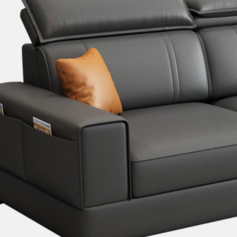 Nordic Stationary with Storage Living Room Recessed Arm Cushions Settee Clearhalo 'furn' 'furn_sectionals' 'Furniture' 'Living Room Furniture' 'Sectionals' 6216474