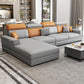 Nordic Stationary with Storage Living Room Recessed Arm Cushions Settee Light Gray Orange Left Clearhalo 'furn' 'furn_sectionals' 'Furniture' 'Living Room Furniture' 'Sectionals' 6216478