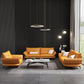 Contemporary Cushions Standard Sofa Leather Flared Arm Sofa for Living Room