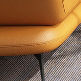 Contemporary Cushions Standard Sofa Leather Flared Arm Sofa for Living Room