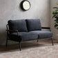 Contemporary Fabric Standard Settee Cushions Square Arm Sofa