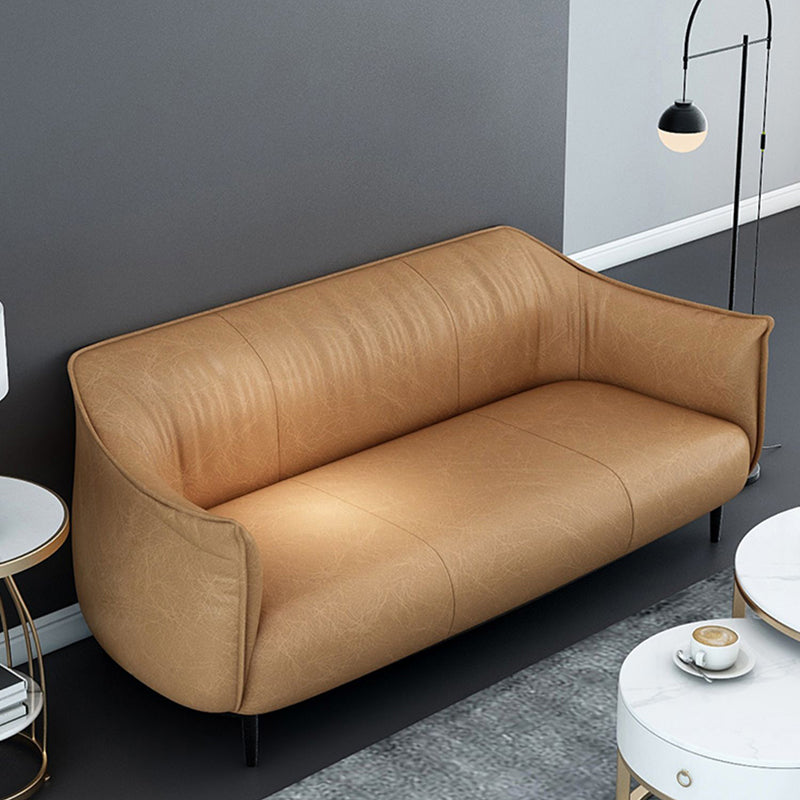 Canapé standard en cuir contemporain bras carré canapé arrière serré