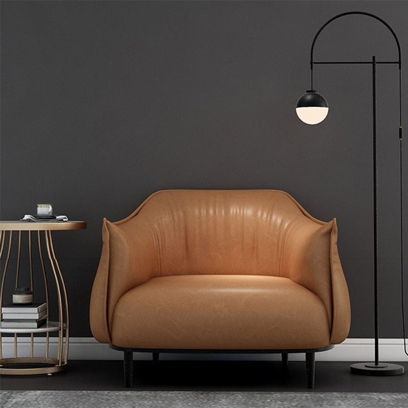 Canapé standard en cuir contemporain bras carré canapé arrière serré