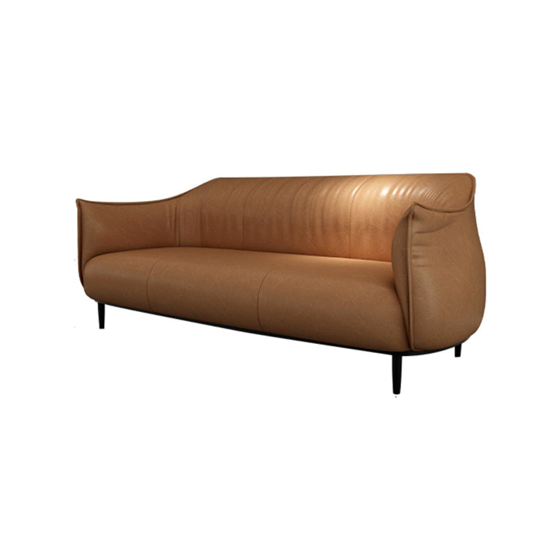 Canapé standard en cuir contemporain bras carré canapé arrière serré