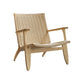 Woven Back Chair Square Arms Solid Wood Arm Chair for Living Room