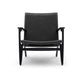 Woven Back Chair Square Arms Solid Wood Arm Chair for Living Room
