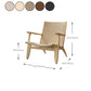 Woven Back Chair Square Arms Solid Wood Arm Chair for Living Room