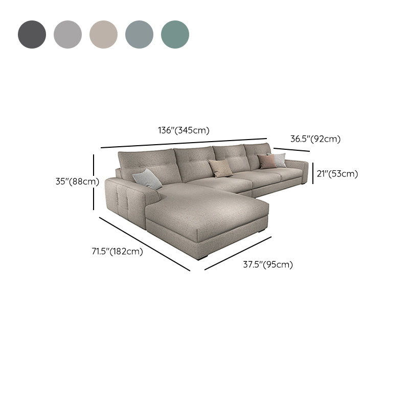 Stationary Fabric Living Room Square Arm Cushions Contemporary Seating