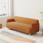 Contemporary Faux Leather Standard Sofa Square Arm Sofa for Living Room
