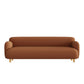 Contemporary Faux Leather Standard Sofa Square Arm Sofa for Living Room