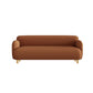 Contemporary Faux Leather Standard Sofa Square Arm Sofa for Living Room
