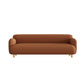 Contemporary Faux Leather Standard Sofa Square Arm Sofa for Living Room