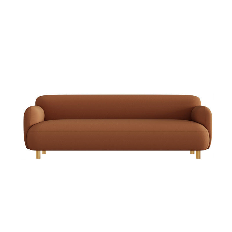 Contemporary Faux Leather Standard Sofa Square Arm Sofa for Living Room