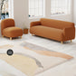 Contemporary Faux Leather Standard Sofa Square Arm Sofa for Living Room