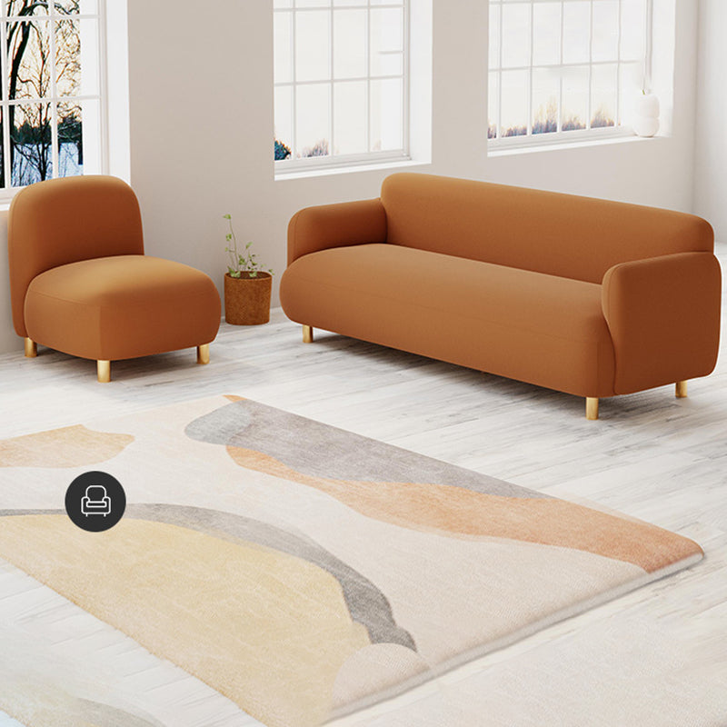 Contemporary Faux Leather Standard Sofa Square Arm Sofa for Living Room