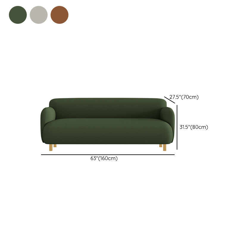 Contemporary Faux Leather Standard Sofa Square Arm Sofa for Living Room