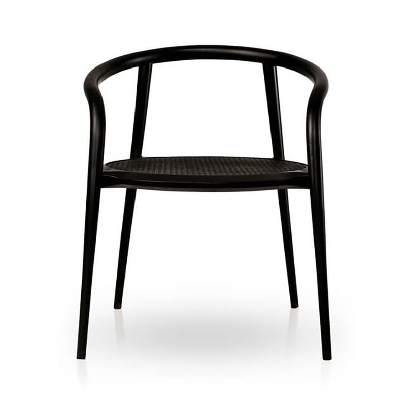Solid Wood Frame Arms Included Chair with Sloped Arms and 4 Legs