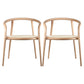 Solid Wood Frame Arms Included Chair with Sloped Arms and 4 Legs