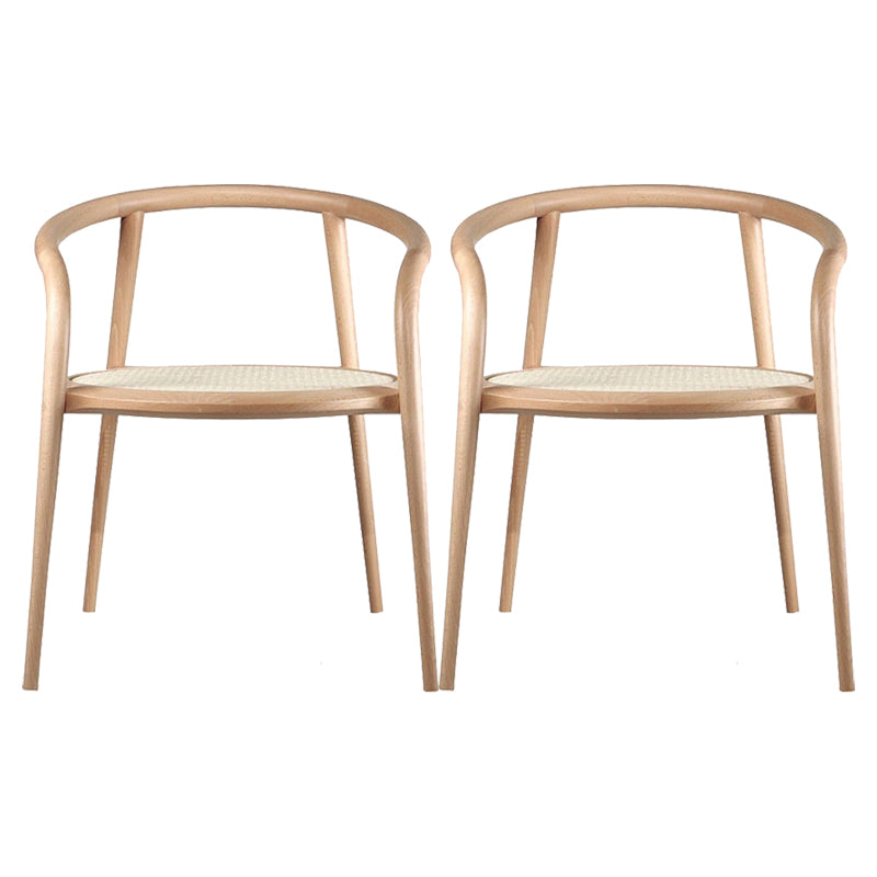 Solid Wood Frame Arms Included Chair with Sloped Arms and 4 Legs