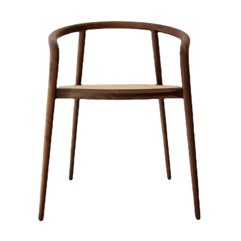 Solid Wood Frame Arms Included Chair with Sloped Arms and 4 Legs