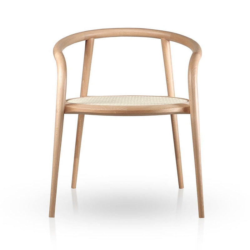 Solid Wood Frame Arms Included Chair with Sloped Arms and 4 Legs