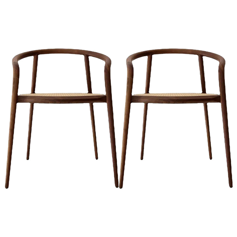 Solid Wood Frame Arms Included Chair with Sloped Arms and 4 Legs