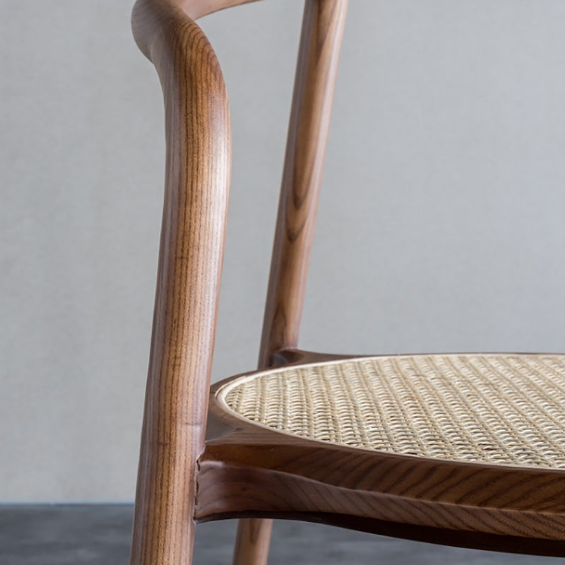 Solid Wood Frame Arms Included Chair with Sloped Arms and 4 Legs