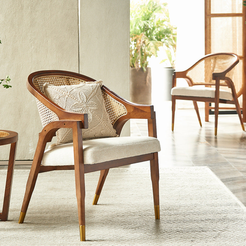 Leinenstuhl Massive Holzrahmenarme mit Basis vier Bein